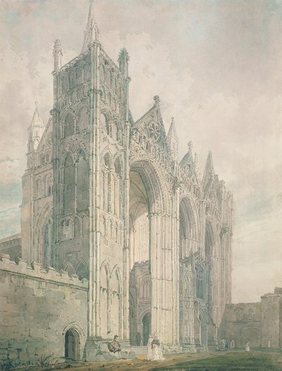 Façade ouest de la cathédrale de Peterborough, XVIIIe siècle - Thomas Girtin